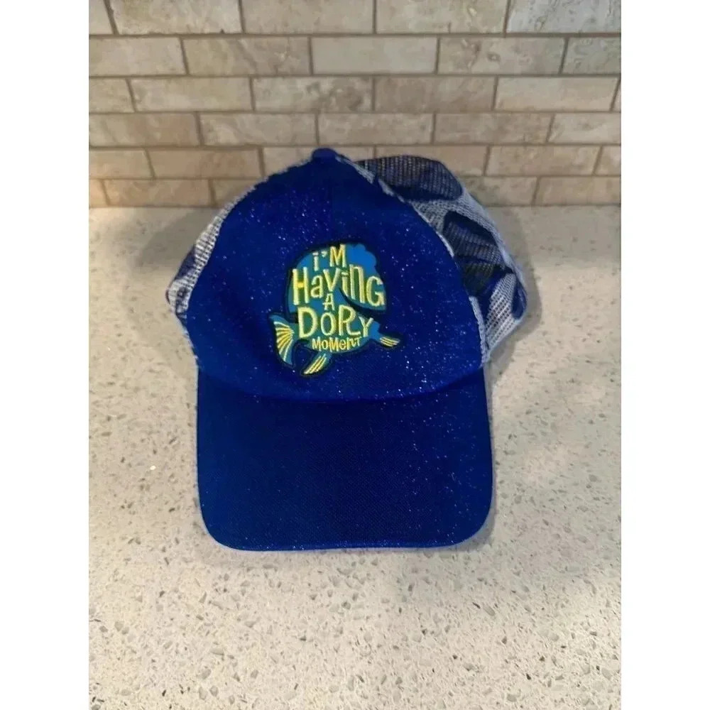 Disney Parks Finding Dory Blue Adult Hat Cap "I'm Having A Dory Moment" Nemo